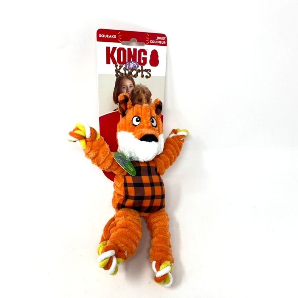KONG Halloween Floppy Knots Fox Dog Animal Chew Toy Small Medium